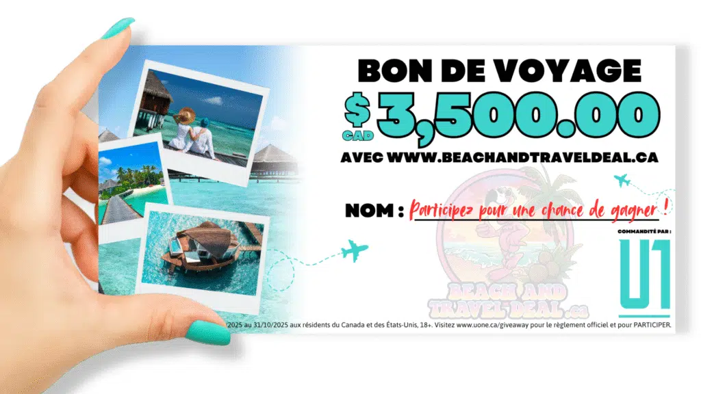 ENTER for a chance to WIN this: $3,500.00 CAD Travel Voucher at BEACHANDTRAVELDEAL.CA
